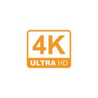 eps10 orange Vektor 4k ultra oder uhd 2160p Symbol isoliert auf weißem Hintergrund. hochauflösendes 4k-Auflösungssymbol in einem einfachen, flachen, trendigen, modernen Stil für Ihr Website-Design, Logo und mobile App