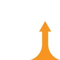 eps10 orangefarbener Vektor wachsendes Pfeildiagramm solide Kunstikone isoliert auf weißem Hintergrund. Symbol für die Steigerung des Unternehmenswachstums in einem einfachen, flachen, trendigen, modernen Stil für Ihr Website-Design, Logo und mobile App
