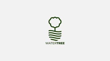 Wasser-Baum-Logo-Vektor-Design-Symbol-Vorlage vektor