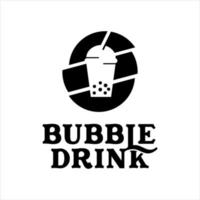 Boba-Logo-Design Bubble Tea-Vektor vektor