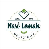 nasi lemak betyder kokta ris logotyp design vektor