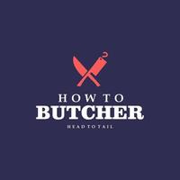 butchery logotyp kniv hacka och skära vektor