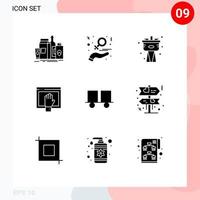 användare gränssnitt packa av 9 grundläggande fast glyfer av internet innehåll kärlek tillgång VVS redigerbar vektor design element