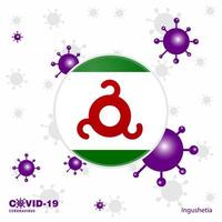 bete für inguschetien covid19 coronavirus typografie flagge bleib zu hause bleib gesund achte auf deine eigene gesundheit vektor