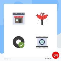 modern uppsättning av 4 platt ikoner och symboler sådan som browser datorer sida fläsk enheter redigerbar vektor design element