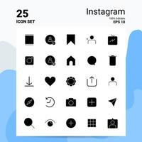 25 Instagram ikon uppsättning 100 redigerbar eps 10 filer företag logotyp begrepp idéer fast glyf ikon design vektor