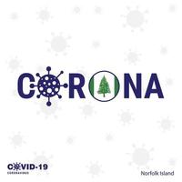 njorfolk island coronavirus typografie covid19 country banner bleib zu hause bleib gesund achte auf deine eigene gesundheit vektor