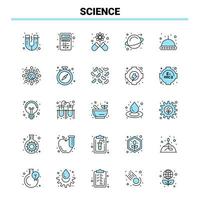 25 vetenskap svart och blå ikon uppsättning kreativ ikon design och logotyp mall vektor