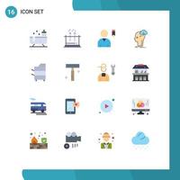 uppsättning av 16 modern ui ikoner symboler tecken för enheter tänkande redigera aning kreativ redigerbar packa av kreativ vektor design element