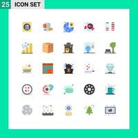 användare gränssnitt packa av 25 grundläggande platt färger av ackumulator kärlek identitet choklad säkerhet redigerbar vektor design element