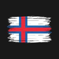 faroe öar flagga borsta vektor