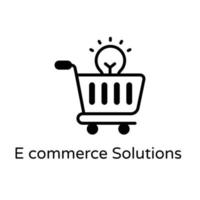 ein Glyphen-Icon-Design für E-Commerce-Lösungen vektor