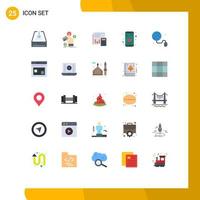 25 användare gränssnitt platt Färg packa av modern tecken och symboler av app finansiell webb beräkning budget redigerbar vektor design element