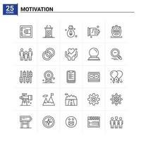 25 Motivations-Icon-Set. Vektor-Hintergrund vektor