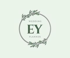 Ey Initialen Brief Hochzeit Monogramm Logos Sammlung, handgezeichnete moderne minimalistische und florale Vorlagen für Einladungskarten, Save the Date, elegante Identität für Restaurant, Boutique, Café im Vektor