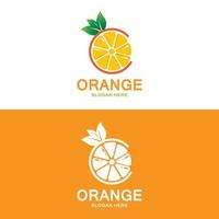 färsk frukt orange vektor logotyp design för frukt affär, juice affär, i orange Färg