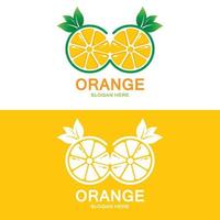 frisches Obst orange Vektor-Logo-Design für Obstladen, Saftladen, in oranger Farbe vektor