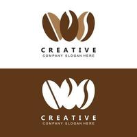 kaffe logotyp vektor koffein dryck symbol med kaffe brun Färg design för restaurang, Kafé och bar.
