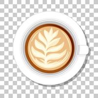 Kaffeetasse Draufsicht lokalisiert auf transparentem Hintergrund vektor