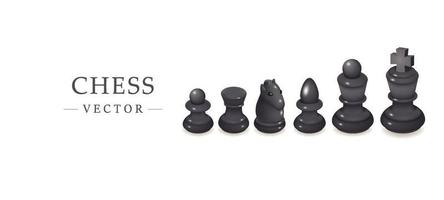 söt schackbräde svart 3d modell vektor illustration på vit bakgrund