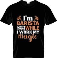 Barista-Kaffee-T-Shirt-Design, Barista-Kaffee-T-Shirt-Slogan und Bekleidungsdesign, Barista-Kaffee-Typografie, Barista-Kaffee-Vektor, Barista-Kaffee-Illustration vektor