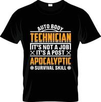 Techniker-T-Shirt-Design, Techniker-T-Shirt-Slogan und Bekleidungsdesign, Techniker-Typografie, Techniker-Vektor, Techniker-Illustration vektor