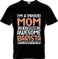 Barista-Kaffee-T-Shirt-Design, Barista-Kaffee-T-Shirt-Slogan und Bekleidungsdesign, Barista-Kaffee-Typografie, Barista-Kaffee-Vektor, Barista-Kaffee-Illustration vektor