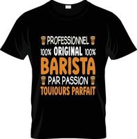 Barista-Kaffee-T-Shirt-Design, Barista-Kaffee-T-Shirt-Slogan und Bekleidungsdesign, Barista-Kaffee-Typografie, Barista-Kaffee-Vektor, Barista-Kaffee-Illustration vektor