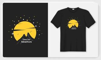 Adventure Time bedrucktes schwarzes T-Shirt-Design im Vektor