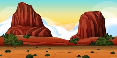 Wüste mit Rock Mountains Landschaft am Tag Szene vektor
