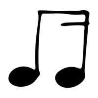 Musiknoten-Doodle. hand gezeichnetes musikalisches symbol. einzelnes element für print, web, design, dekor, logo vektor