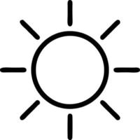 Sol ikon i vit bakgrund, illustration av Sol ikon symbol i svart på vit bakgrund vektor