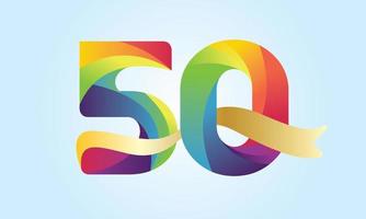 50:e årsdag eller födelsedag design vektor