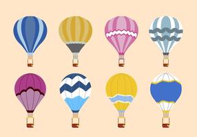 Flache Heißluftballon-Vektoren