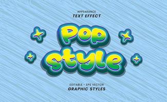 klistermärke text effekt utseende - ord skrivning pop- stil. vektor