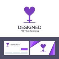 kreativ företag kort och logotyp mall hjärta kön symbol vektor illustration