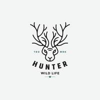 Deer Hunter-Logo-Icon-Design-Vorlage vektor