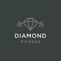 Diamant des flachen Vektors der Entwurfsvorlage für Fitness-Logo-Icons vektor