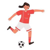Mädchen-Fußballspieler-Vektorbild vektor
