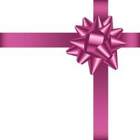 dekorative rosa schleife mit bändern. Verpackung von Geschenkboxen und Weihnachtsdekoration vektor