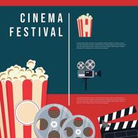 filmfestival-banner-set. flache illustration des filmfestival-vektorbannersets vektor