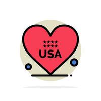 Herz Liebe amerikanische usa abstrakte Kreis Hintergrund flache Farbe Symbol vektor