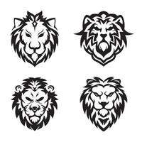 lejon huvud logotyp samling. lejon tatuering. vektor illustration