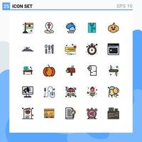 användare gränssnitt packa av 25 grundläggande fylld linje platt färger av pumkin formell regn mode Kläder redigerbar vektor design element