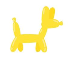 Ballon Hund. vektor, flache, karikatur, charakter, abbildung, symbol, design. isoliert auf weißem Hintergrund. gelbes Ballon-Hundekonzept vektor