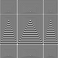 optisk illusion rader bakgrund. abstrakt 3d svart och vit illusioner. konceptuell design av optisk illusion vektor. eps 10 vektor illustration