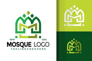 m brev moské logotyp design, varumärke identitet logotyper vektor, modern logotyp, logotyp mönster vektor illustration mall