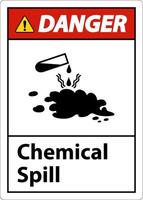 Gefahrenzeichen für chemisches Verschütten auf weißem Hintergrund vektor
