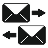 E-Mail-Symbol senden, empfangen, einfacher Vektor. Kontakt anrufen vektor