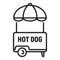 Hot-Dog-Symbol Umrissvektor. Straßenkiosk vektor